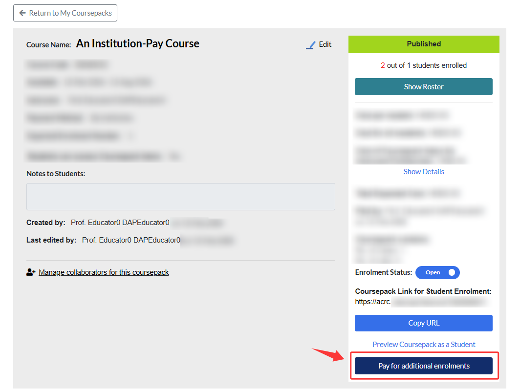 pay for addtional enrollments